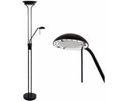 HighLight vloerlamp leeslamp Luna - met leesarm - zwart - dubbele dimmer - 4 jaar garantie op LED