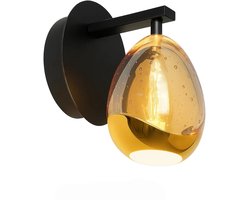 Highlight - Wandlamp Golden Egg 1 lichts klein amber-zwart