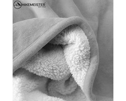 Hikemeister ® Fleece deken - fleece plaid - Licht grijs - Outdoor -150x200 cm - luxe woonplaid - warm - soft design - zachte deken