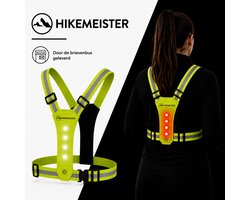 Hikemeister® Hardloopvest met verlichting - Hardloop verlichting voor- en achterkant - veiligheidsvest - Running vest - Hardlopen - Wandel verlichting - Onze Size - Groen – Oplaadbaar - Reflecterend - One size - Hardloopvest - Hardloopvest Oplaadbaar