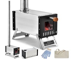 Hikr® Tentkachel Vhs2 - Houtkachel buiten - Outdoor kachel camping - Campingkachel - Mini houtkachel - Lichtgewicht