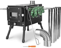 Hikr® Tentkachel Vhs3 - Mini kachel - Houtkachel - Kamperen - Camping - Houtkachel buiten & vrijstaand - Tent verwarming