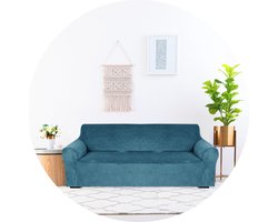 Hilvard - Bankhoes Stretch 3 zitsbanken - Zetelhoes - Bankbeschermer - Sofa Cover - Zetelbeschermer Huisdieren - Bank hoes - Wasbaar - Groen Blauw Turquoise