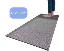 Hilvard - Keukenloper - Tapijt - 45 x 150 cm - Grijs - Keukenmat - Anti Slip - Beschermend - Stevig - Wasbaar