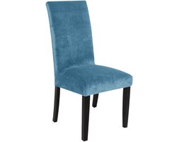Hilvard Stoelhoes - Stoelhoezen eetkamerstoelen - Velvet - Stretch - Groen Turquoise