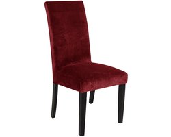 Hilvard Stoelhoes - Stoelhoezen eetkamerstoelen - Velvet - Stretch - Rood Bordeaux