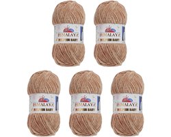 Himalaya Dolphin Baby -(5 stuks)-80365 Beige - Dolfijn Breien Gehaakte Garen 100g - Super Zachte Omvangrijk Dikke Pluche Fluwelen Bella Chenille Wol Kind Deken Amigurumi