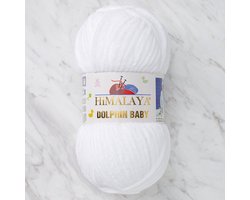 Himalaya Dolphin Baby - 80301 Wit - Dolfijn Breien Gehaakte Garen 100g - Super Zachte Omvangrijk Dikke Pluche Fluwelen Bella Chenille Wol Kind Deken Amigurumi