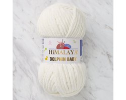 Himalaya Dolphin Baby 80308 Creme Fluwelen Garen, Breien en Haken, 100g, Super Zacht, Fluweel Breigaren, Volumineuze Pluche, Schijnen Fluweelachtig, Chenille Dolfijn Baby Wol, Amigurumi, Velluto Velours, Breiwol, Haakgaren, Kind Deken