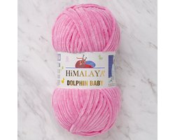 Himalaya Dolphin Baby 80309 Roze Fluwelen Garen, Breien en Haken, 100g, Super Zacht, Fluweel Breigaren, Volumineuze Pluche, Schijnen Fluweelachtig, Chenille Dolfijn Baby Wol, Amigurumi, Velluto Velours, Breiwol, Haakgaren, Kind Deken