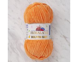 Himalaya Dolphin Baby 80316 Droge Oranje Fluwelen Garen, Breien en Haken, 100g, Super Zacht, Fluweel Breigaren, Volumineuze Pluche, Schijnen Fluweelachtig, Chenille Dolfijn Baby Wol, Amigurumi, Velluto Velours, Breiwol, Haakgaren, Kind Deken