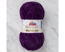 Himalaya Dolphin Baby 80328 Purper Fluwelen Garen, Breien en Haken, 100g, Super Zacht, Fluweel Breigaren, Volumineuze Pluche, Schijnen Fluweelachtig, Chenille Dolfijn Baby Wol, Amigurumi, Velluto Velours, Breiwol, Haakgaren, Kind Deken
