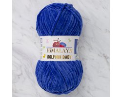 Himalaya Dolphin Baby 80329 Pruisisch blauw Fluwelen Garen, Breien en Haken, 100g, Super Zacht, Fluweel Breigaren, Volumineuze Pluche, Schijnen Fluweelachtig, Chenille Dolfijn Baby Wol, Amigurumi, Velluto Velours, Breiwol, Haakgaren, Kind Deken