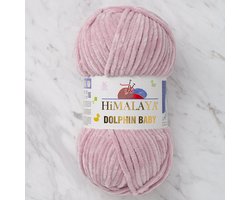 Himalaya Dolphin Baby 80349 Droog Roze Fluwelen Garen, Breien en Haken, 100g, Super Zacht, Fluweel Breigaren, Volumineuze Pluche, Schijnen Fluweelachtig, Chenille Dolfijn Baby Wol, Amigurumi, Velluto Velours, Breiwol, Haakgaren, Kind Deken