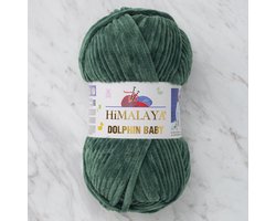 Himalaya Dolphin Baby 80360 Groen Fluwelen Garen, Breien en Haken, 100g, Super Zacht, Fluweel Breigaren, Volumineuze Pluche, Schijnen Fluweelachtig, Chenille Dolfijn Baby Wol, Amigurumi, Velluto Velours, Breiwol, Haakgaren, Kind Deken