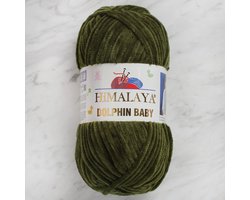 Himalaya Dolphin Baby 80361 Khaki Fluwelen Garen, Breien en Haken, 100g, Super Zacht, Fluweel Breigaren, Volumineuze Pluche, Schijnen Fluweelachtig, Chenille Dolfijn Baby Wol, Amigurumi, Velluto Velours, Breiwol, Haakgaren, Kind Deken