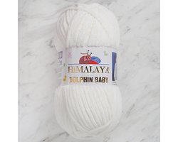 Himalaya Dolphin Baby 80363 Gebroken Wit Fluwelen Garen, Breien en Haken, 100g, Super Zacht, Fluweel Breigaren, Volumineuze Pluche, Schijnen Fluweelachtig, Chenille Dolfijn Baby Wol, Amigurumi, Velluto Velours, Breiwol, Haakgaren, Kind Deken