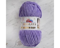 Himalaya Dolphin Baby 80364 Lichtpaars Fluwelen Garen, Breien en Haken, 100g, Super Zacht, Fluweel Breigaren, Volumineuze Pluche, Schijnen Fluweelachtig, Chenille Dolfijn Baby Wol, Amigurumi, Velluto Velours, Breiwol, Haakgaren, Kind Deken