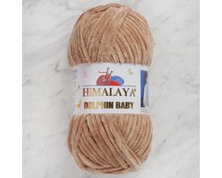Himalaya Dolphin Baby 80365 Beige Fluwelen Garen, Breien en Haken, 100g, Super Zacht, Fluweel Breigaren, Volumineuze Pluche, Schijnen Fluweelachtig, Chenille Dolfijn Baby Wol, Amigurumi, Velluto Velours, Breiwol, Haakgaren, Kind Deken