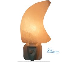 Himalaya zoutkristal nachtlampje 'maan' oranje !! GRATIS VERZENDING !! (incl. LED lampje en adapter voor elk stopcontact)