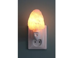 Himalaya zoutkristal nachtlampje 'rotsje' natuur oranje !! GRATIS VERZENDING !! (incl. LED lampje en adapter voor elk stopcontact)