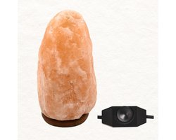 Himalaya Zoutlamp Dimbaar 3-4 kg – Zoutsteen Lamp – Sfeerlamp & Nachtlampje – Oranje Zoutlamp voor Woonkamer & Slaapkamer