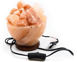 Himalaya Zoutsteen Lamp Vuurkorf Rond met Ruwe Stukken