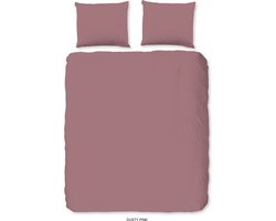 HIP dekbedovertrek effen kleur - Lits jumeaux 240x200/220 cm - Roze - 100% Katoen satijn