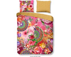 HIP dekbedovertrek mandalas, bloemen en roze papegaai - Lits jumeaux 240x200/220 cm - Multi - 100% Katoen satijn