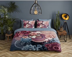 HIP dekbedovertrek mandalas & bloemen - Lits jumeaux 240x200/220 cm - Multi - 100% Katoen satijn