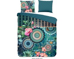 HIP Dekbedovertrek "mandala's en bloemen" - Petrol - (200x200/220 cm) - Katoen Satijn