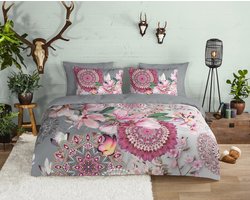 HIP Dekbedovertrek "mandala's en magnolia bloemen" - Multi - (240x200/220 cm) - Katoen Flanel