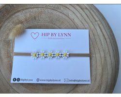 HipByLynn - Haarband wit geel madelief - Haarklem - Kinderaccessoires - Haaraccessoires - Haarband voor meisjes - Haarband voor Baby's