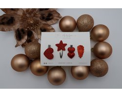HipByLynn - Haarclipjes Natalie - Haarclipjes set - Haaraccessoires - Haarspeldjes kinderen - Kerst haarspeldjes - Kinderaccessoires kerst - Haarspeldje feestdagen