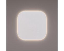 HIPP Design spiegel Basic Line Gelijkzijdig Afgerond met Indirecte LED Verlichting 60 x 60 x 3 cm + Spiegelverwarming en Infrarood Sensor Dimmer