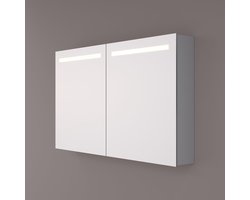 HIPP Design spiegelkast - Horizontale LED Banen 120 x 70 x 14 cm - Spiegelverwarming - 2x Geaard Stopcontact - Verstelbare Glazen Planchetten