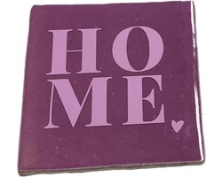 Hippe tegeltje met tekst: Home | Mauve met pastel paars | Gepersonaliseerde cadeau | Hippe Spreuktegel | Nieuwe woning cadeau | Housewarming cadeau