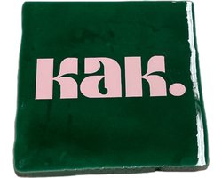 Hippe tegeltje met tekst: KAK. | Dennengroen met pastel roze | Gepersonaliseerde cadeau | Hippe Spreuktegel | Nieuwe woning cadeau | Housewarming cadeau