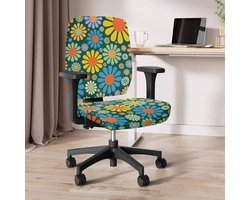 Hippie Bloemenprint Beschermhoes voor Bureau Stoelen - Rekbare Universele Stoelhoes voor Thuis en Kantoor - 2 Stuks