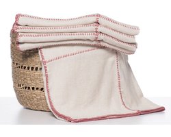 hiPPs Patchwork Plaid Lalay Nature RASPBERRY stitched  | bedsprei | deken | throw | blanket | bedcover