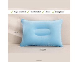 Hippyfy opblaasbare kussen - klein kussentje voor kamperen - blauw