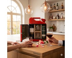 His & Hers Giftset - Rode Jerrycan 10L - Inclusief 2 Glazen - Uniek Cadeau voor Koppels