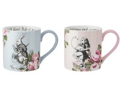His & Hers Mokken, Bekers, Set van 2 Stuks, 0.38 L, Porselein, Gekleurd - V&A | Alice in Wonderland
