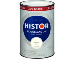 Histor Perfect Finish Alkyd Hoogglans Katoen 1 liter + 25% gratis Wit - 1,25 liter- Lakverf - Dekkend - Buiten - Hoogglans -