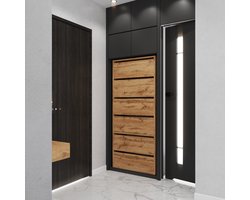 HIT Wotan Eiken - Modulaire Schoenenkast - 3 Delig - Kantelscharnieren - 6 Lades