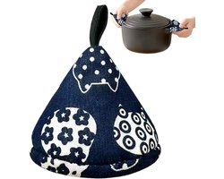 Hittebestendige, antislip ovenwanten - Driehoekige ovenwanten - Leuke antislip handschoenen met kattenpatroon - Geschikt voor appartementen, huizen, camping, barbecues, enz. - Blauw
