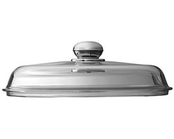 Hittebestendige glazen pannendeksel 28 cm met metalen knop - Vaatwasmachinebestendig