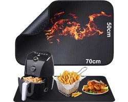 Hittebestendige Mat – Vuurvaste Siliconen Mat – Bescherming Friteuse – Glasvezelmat – Antislip - 50 x 70 cm – Makkelijk Afwasbaar