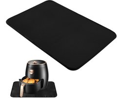 Hittebestendige matten - 60*40cm - Siliconen aanrechtbeschermer - Vuurvaste onderlegger - Hittebeschermingsmat - Dikke aanrechtbeschermer - Antislipglasvezel - Voor airfryer, koffiezetapparaat, broodrooster - Zwart