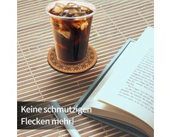 Hittebestendige onderzetters van kurk en hout - Antislip set voor salontafels